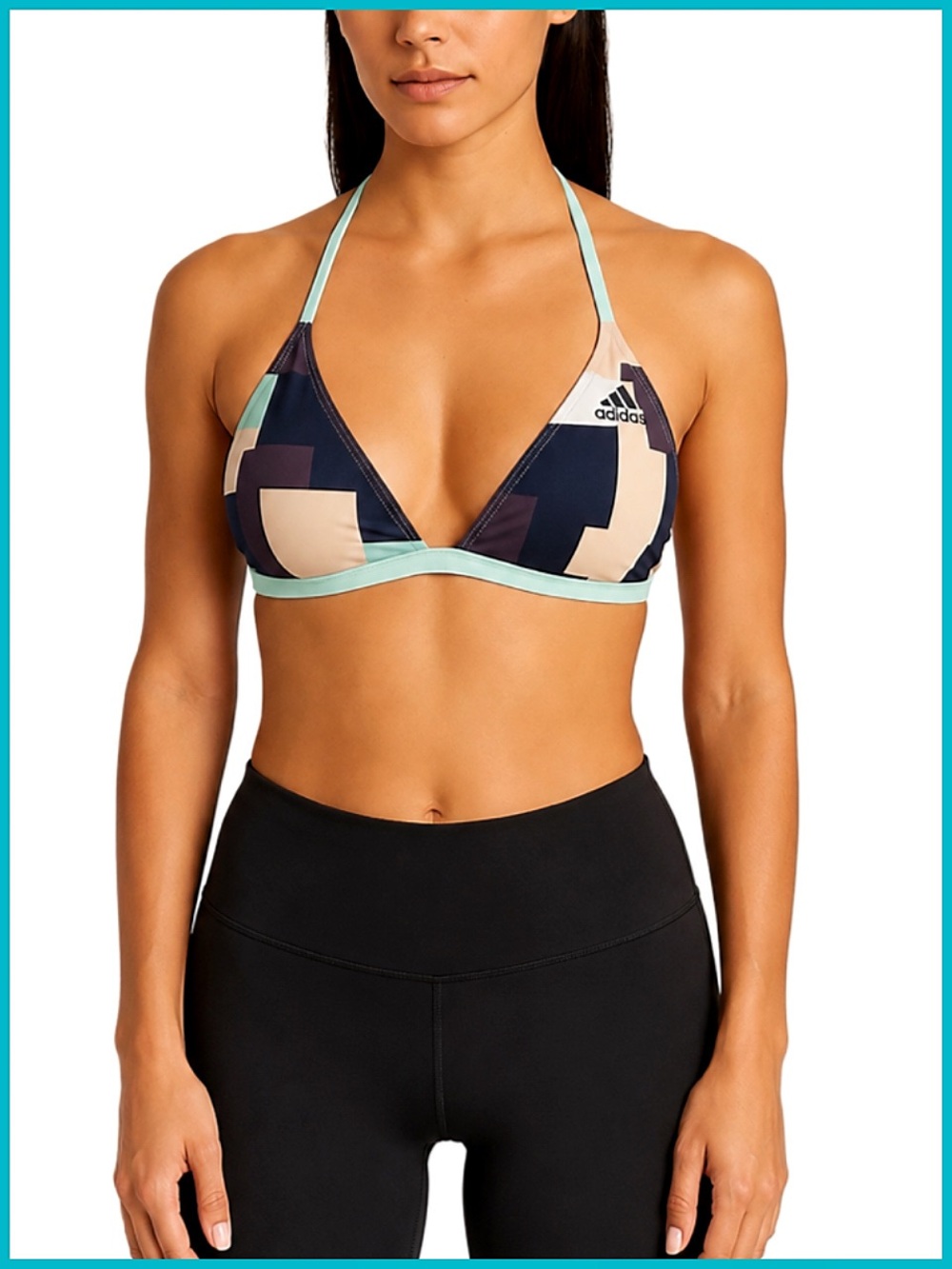 Adidas Blue Abstract Print Sports Bra